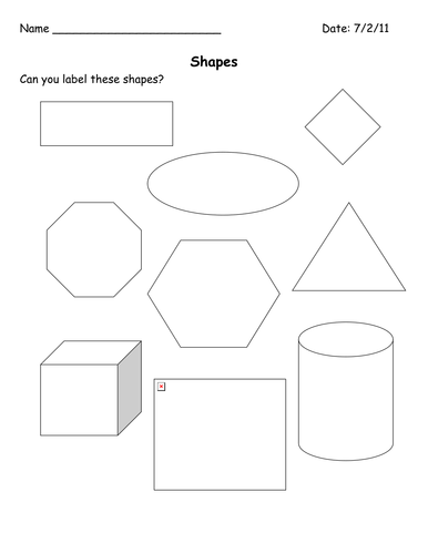 2D and 3D shape assessment | Teaching Resources