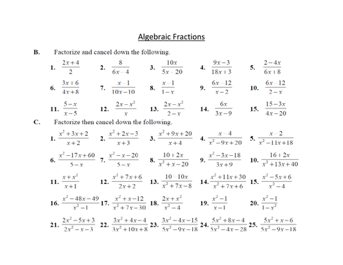 Algebraic Fractions