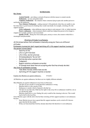 MLD - Euthanasia | Teaching Resources