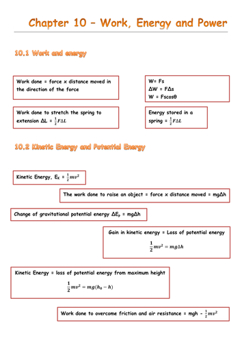 Worksheets Work Energy And Power Worksheet ch10 work energy and power aqa as physics a by tgiteotb a