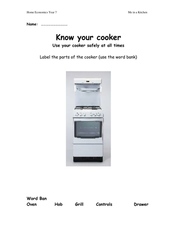 year 7 home economics homework know your cooker by annsp