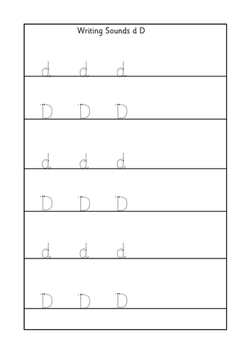 phonics letter formation worksheet d d teaching resources