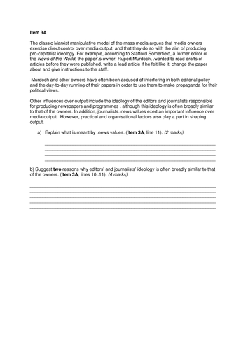 Ownership of media exam question