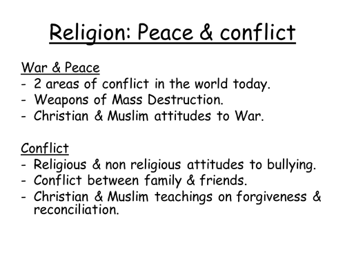 Peace and conflict past questions