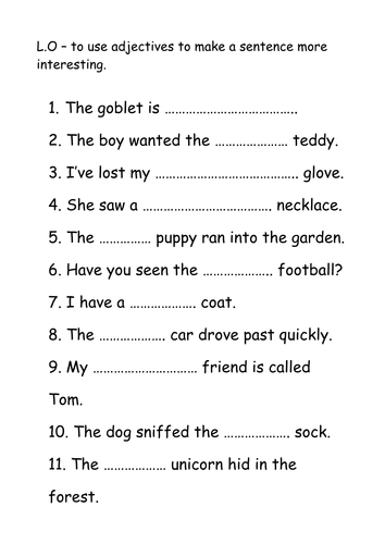 apology grade 3 letter by Teaching Resources sheet adjective   Nickybo Missing