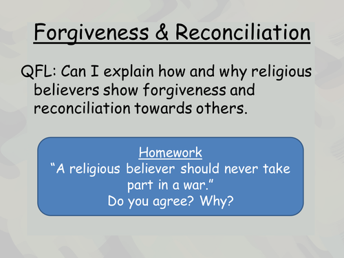 Forgiveness and reconciliation
