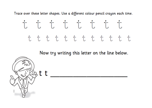 TES Phonics Does Handwriting - t