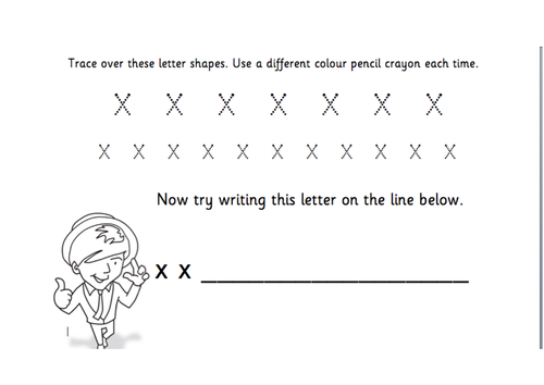 TES Phonics Does Handwriting - x