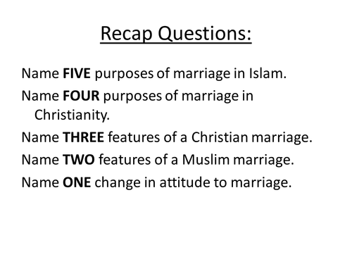 Divorce in Christianity & Islam revision