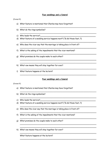 Four Weddings and a funeral