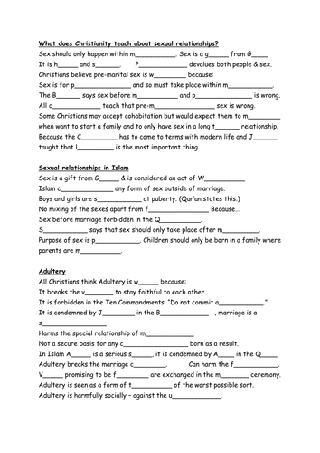 Sexual relationships and adultery