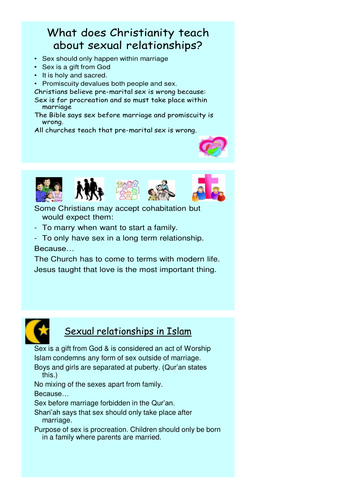 Sexual relationships notes | Teaching Resources