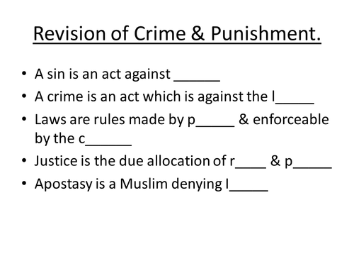 Crime and punishment revision