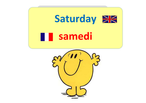 Mr Men English- French days of the week