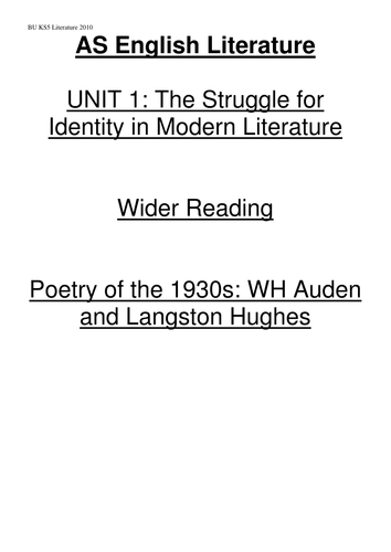 WH Auden and Langston Hughes