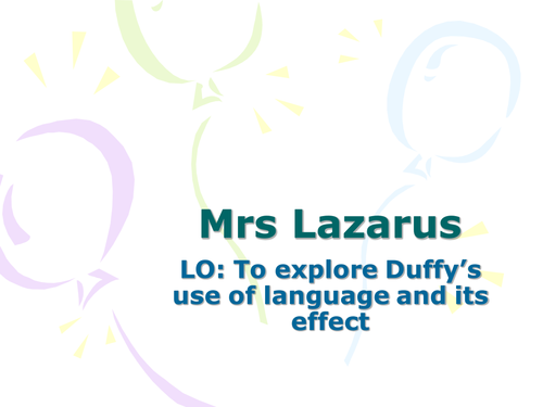 Mrs Lazurus