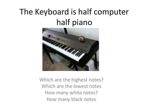 The piano keyboard The tone bank