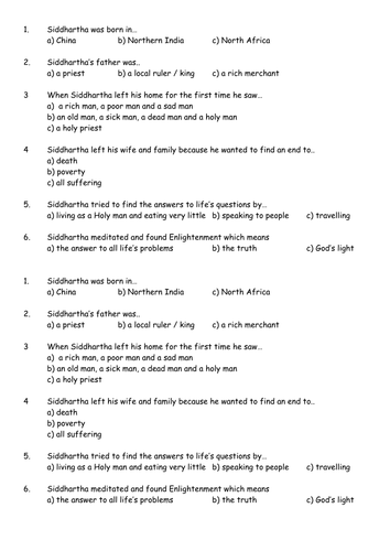Buddha quiz