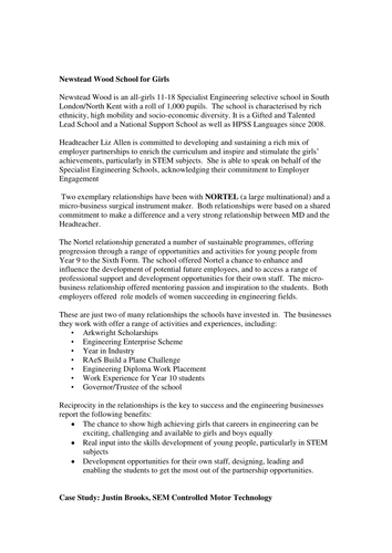 Newstead Wood School for Girls Case Study