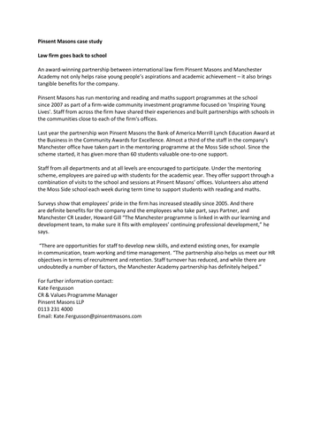 Pinsent Masons Case Study