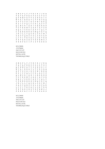 Just War wordsearch starter