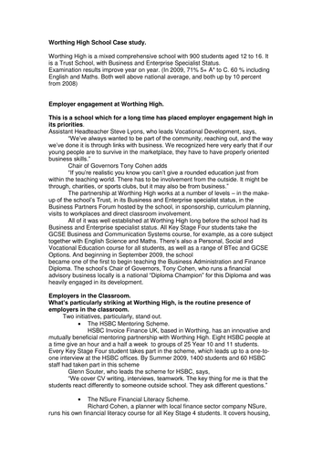 Worthing High School Case Study