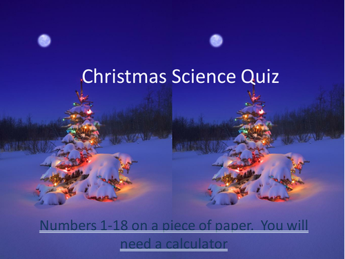 Christmas Science Quiz Teaching Resources