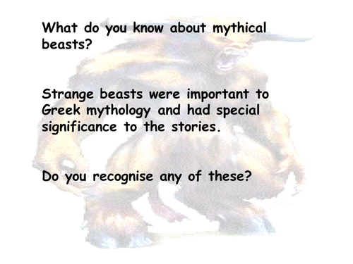 Lesson Starter on Greek Myths and Monsters