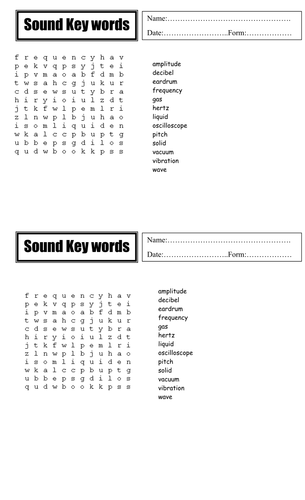 Sound wordsearch