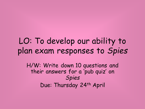 SPIES - exam questions