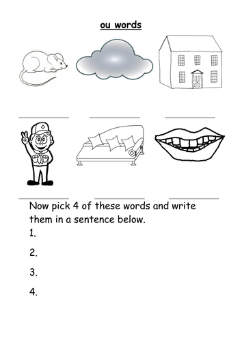 ou words worksheet