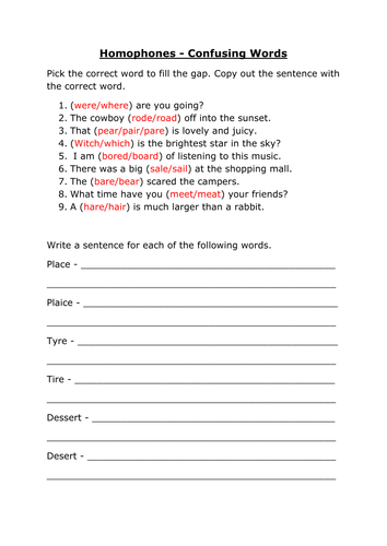 free for grade 1 worksheets on homophones Homophones by the correct   spelling Choose lynreb