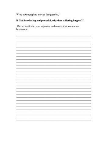 Why does God allow suffering hw