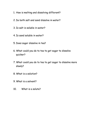 Dissolving | Teaching Resources