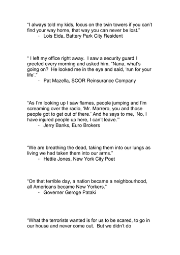 9/11 Quotes - Stimulus