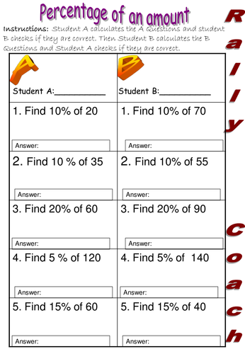 Percentage of an amount rally coach