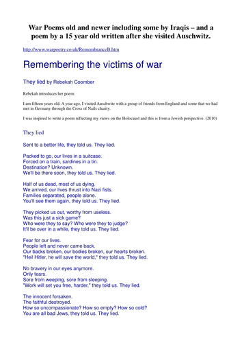 War poems old and mostly post WW2
