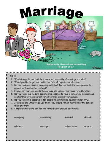 Revision questions: purpose of marriage
