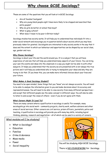 Why choose GCSE Sociology?