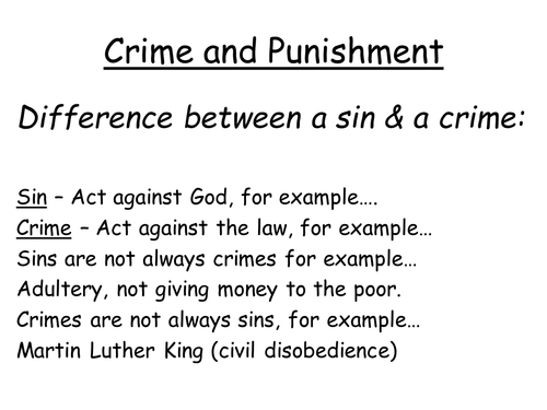 Crime & punishment revision lesson