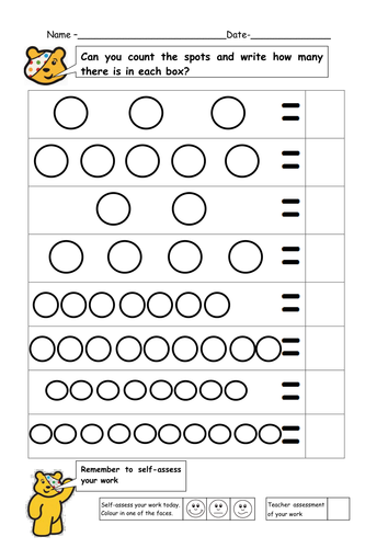 Differentiated count the spots - Children in need | Teaching Resources