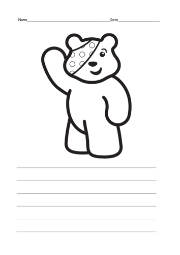 Write about Pudsey Bear by ruthbentham Teaching