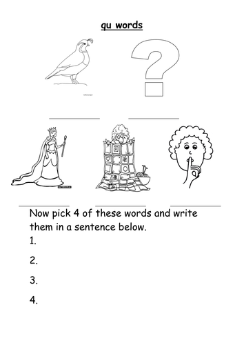 qu words worksheet by groovechik teaching resources tes