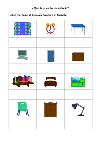 En mi dormitorio - WORKSHEET / BEDROOM / FURNITURE