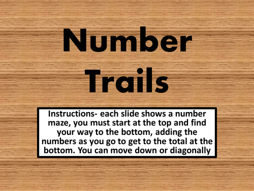 10 Number Trails Starters