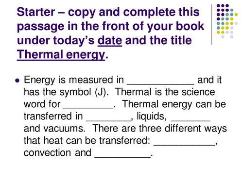Thermal transfer