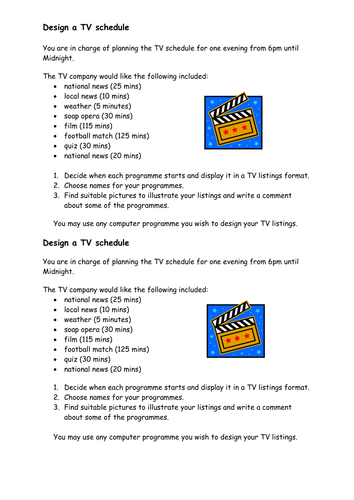 Design a TV Schedule