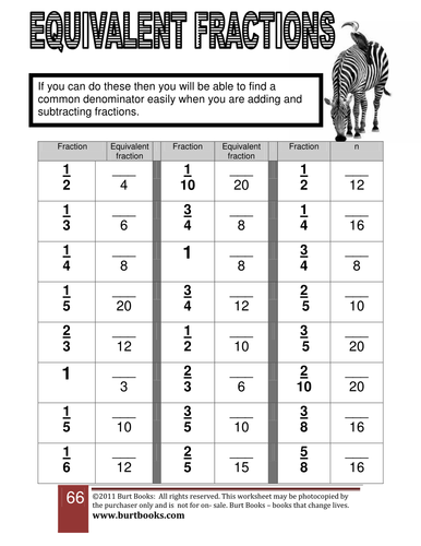 Equivalent fractions