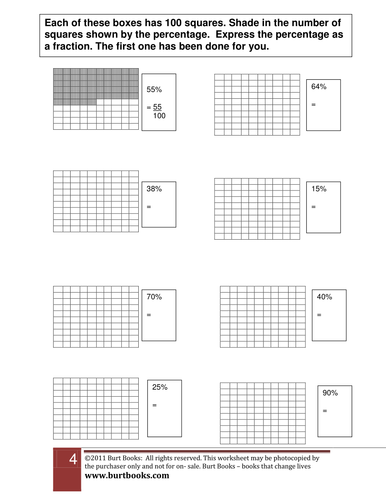 Colour in a percentage of a number