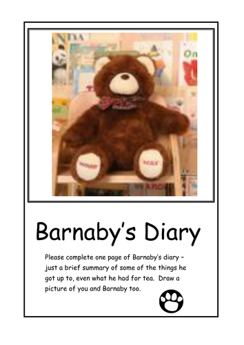 write entry diary how i by sazchristie Diary Teaching  Barnaby  Bear Sheets